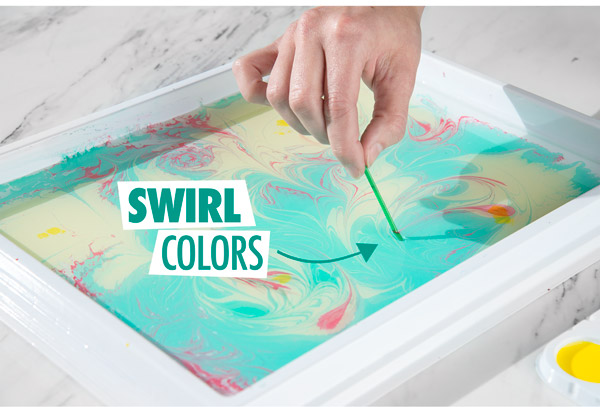 Use the small included tool to creatively swirl the colors together.