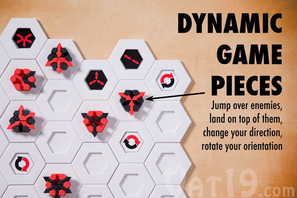 Blindside's game pieces can perform a variety of maneuvers per turn.