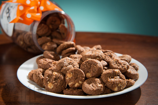 Delicious Brownie Crisps cookies on a table.