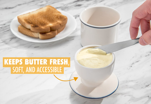 Keeps butter fresh, soft, and accessible