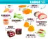 Go big with the 26-piece Large Set! This deluxe platter expands the menu with sweet gummy Edamame, licorice and sour straw Maki rolls, and gummy Ebi (shrimp) for the ultimate candy connoisseur.