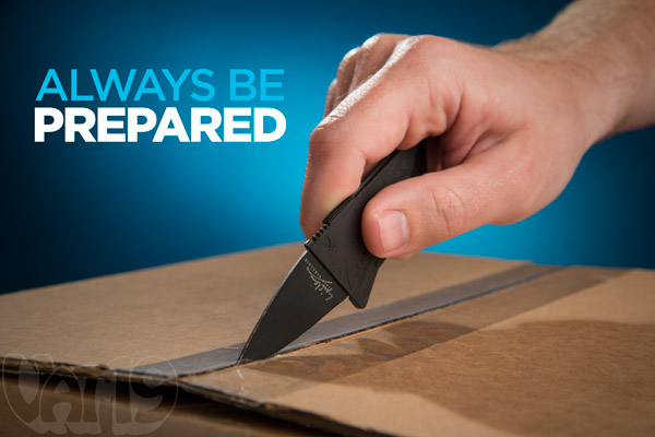 The CardSharp is a high quality folding knife that fits into your wallet.