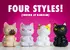 Available in tan, white, calico, and black, each Puff-Up Pal is chosen at random. 