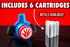 Includes six confetti cartridges.