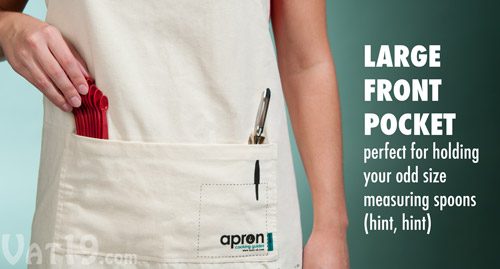 The Cooking Guide Apron features a large front pocket.