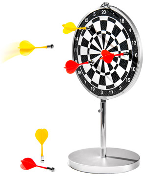 dart board with metal darts