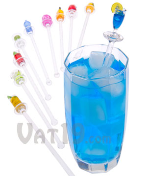 Happy Hour Drink Swizzle Stick Stirrers - Set of 10