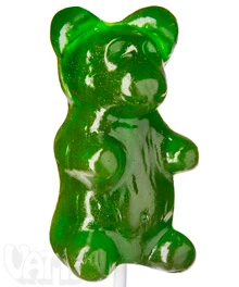 Giant Gummy Bear ... on a Stick - Green Apple