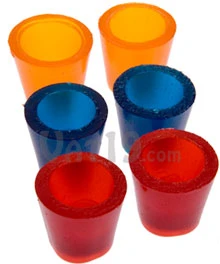 Gummy Shot Glasses - Red, Blue, and Orange