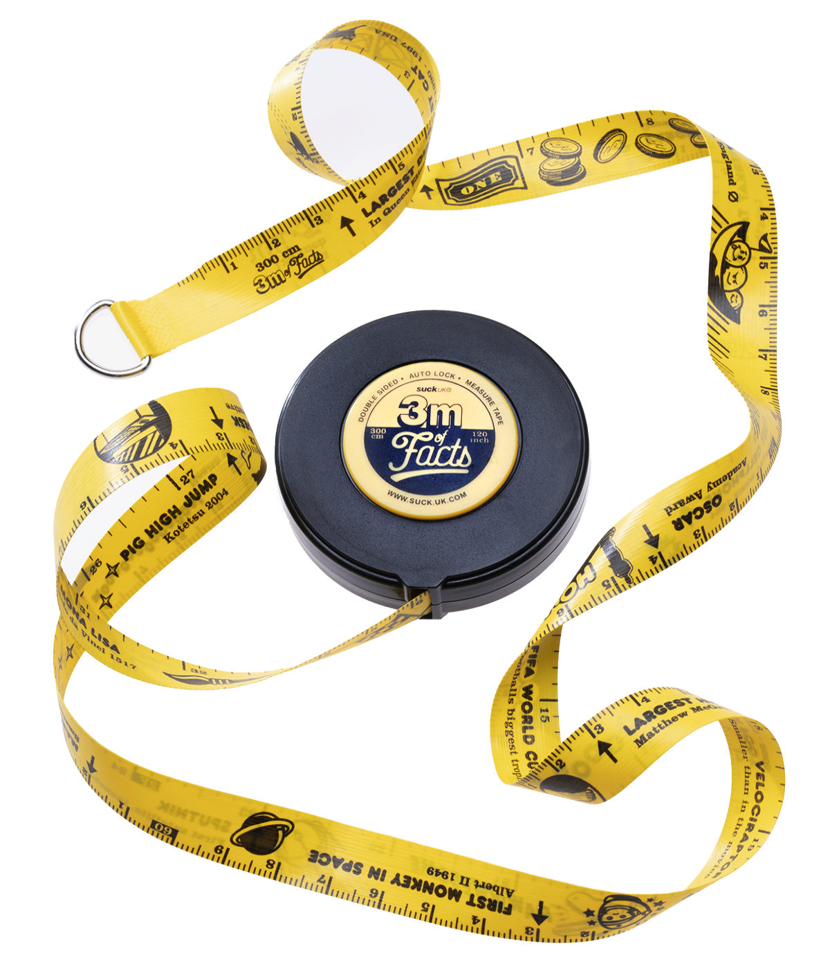 Fun Fact Tape Measure 10foot tape measure decorated with fascinating