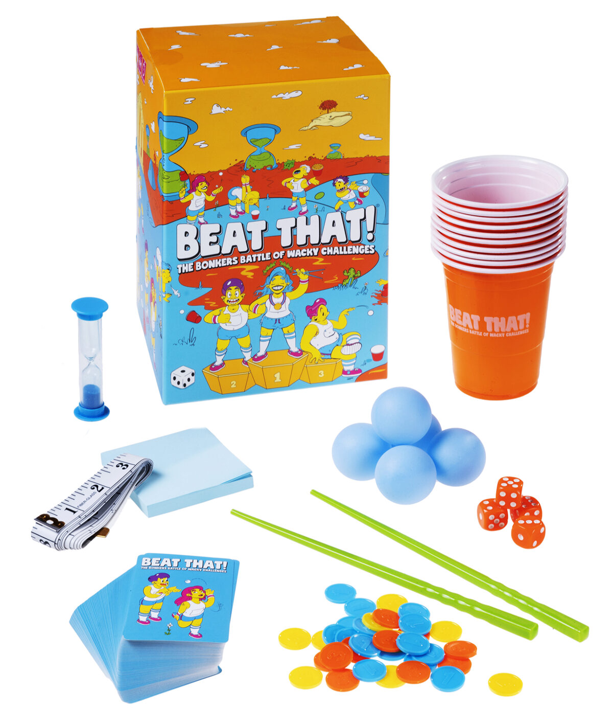 Beat That! Game A party game where you wager tokens on silly challenges.