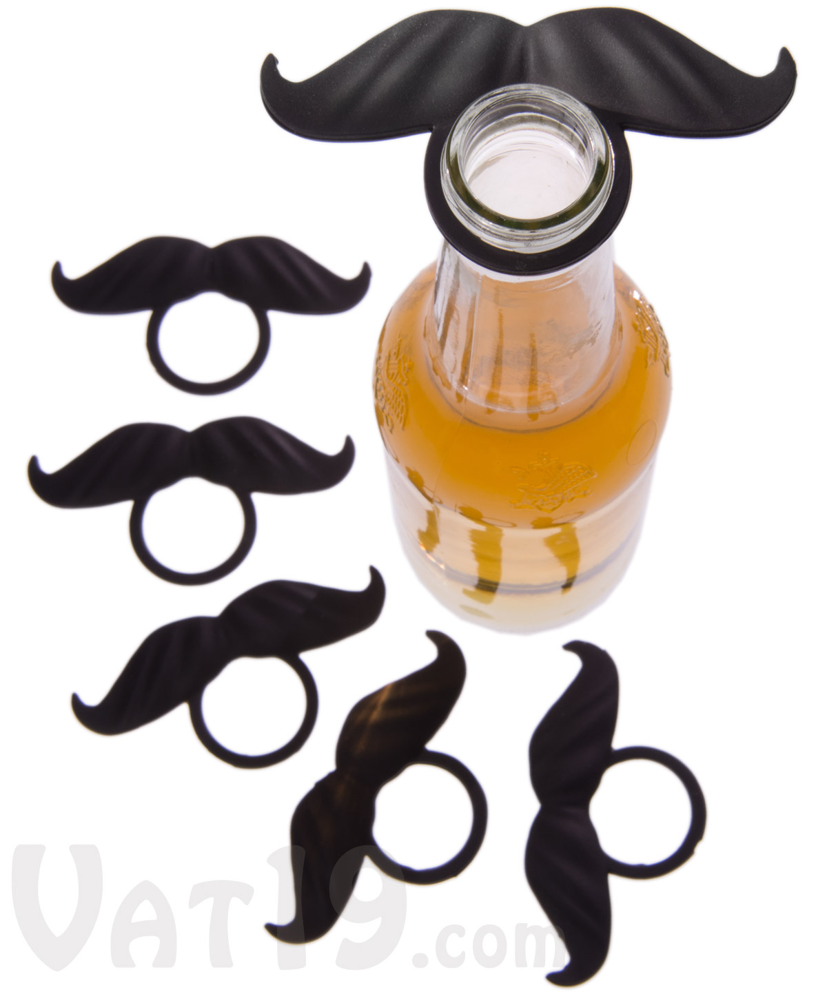 BeerMo 6pack of bottle mustaches