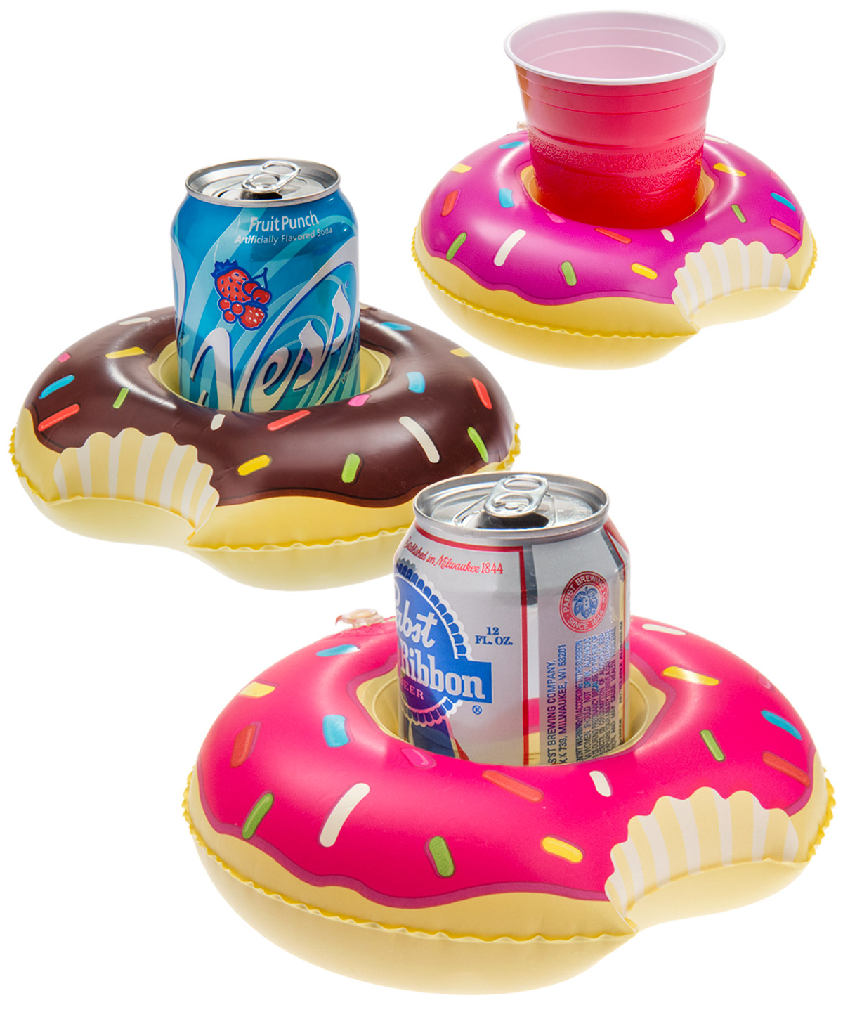 Donut Drink Holders Inflatable pool party beverage floats