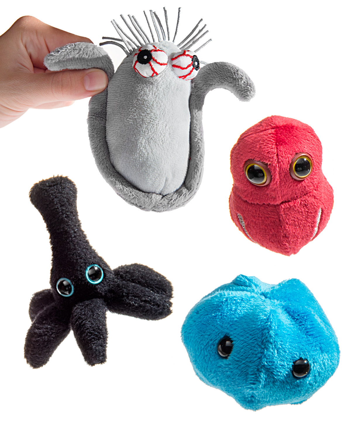 Giant Microbes Plush toys modeled after real germs.