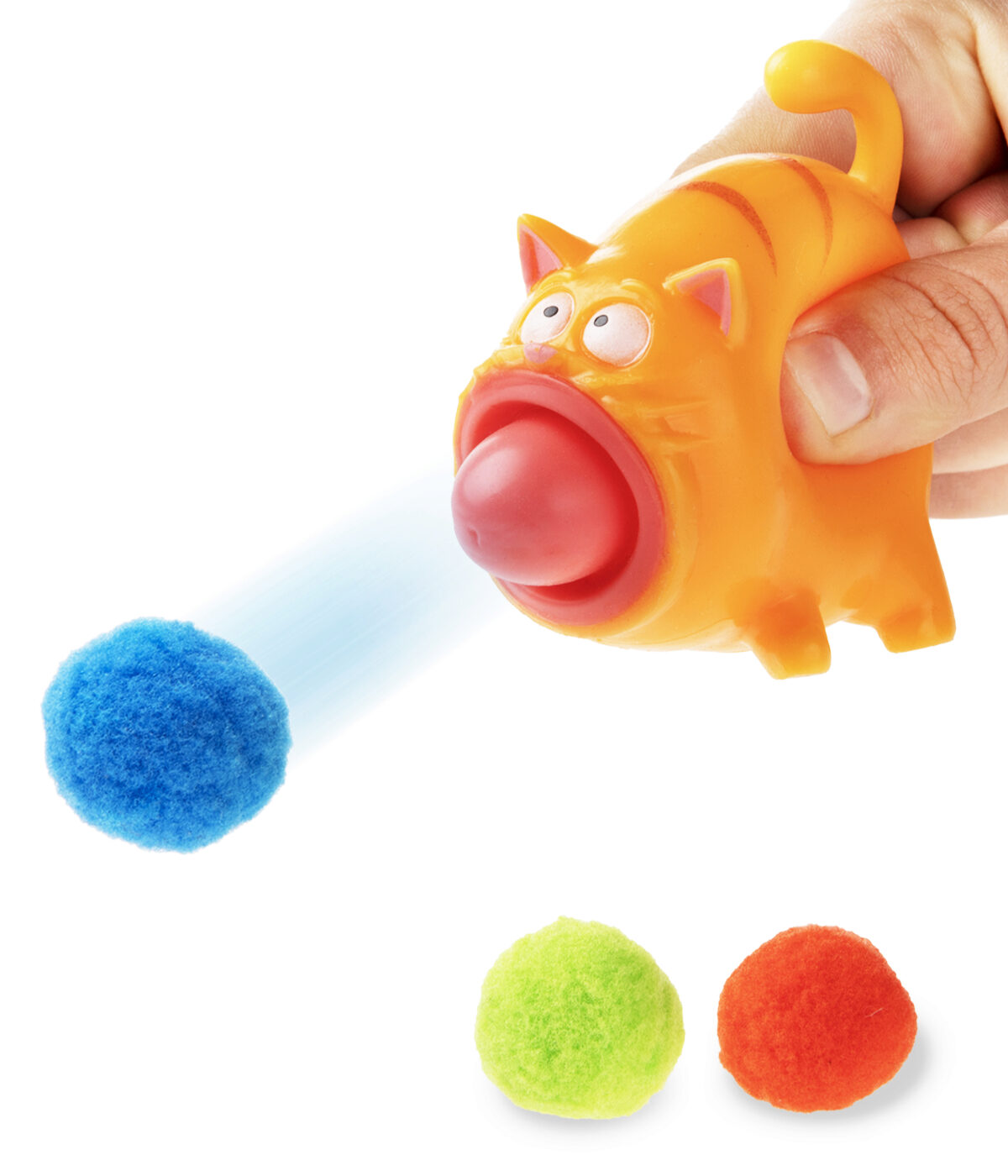 Hairball Cat Popping Toy A cute catthemed toy with poppable hairballs.