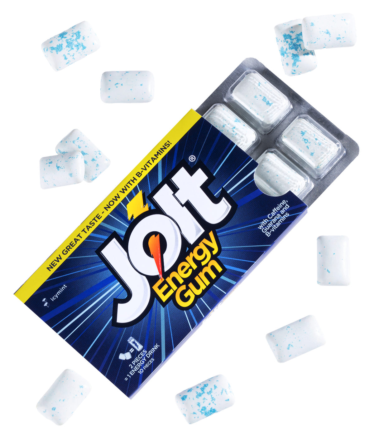 Jolt Energy Gum Caffeinated gum with a refreshing mint flavor.