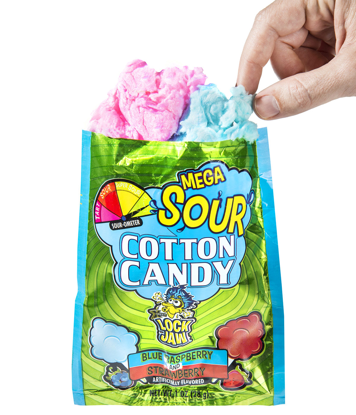 Mega Sour Cotton Candy Airy, sugary snack with a supersmackdown of sour.