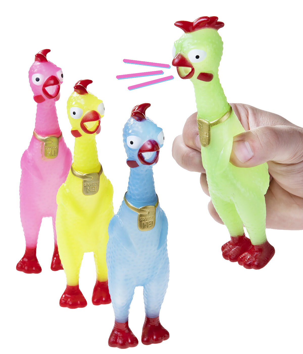 Mini GlowintheDark Rubber Chickens