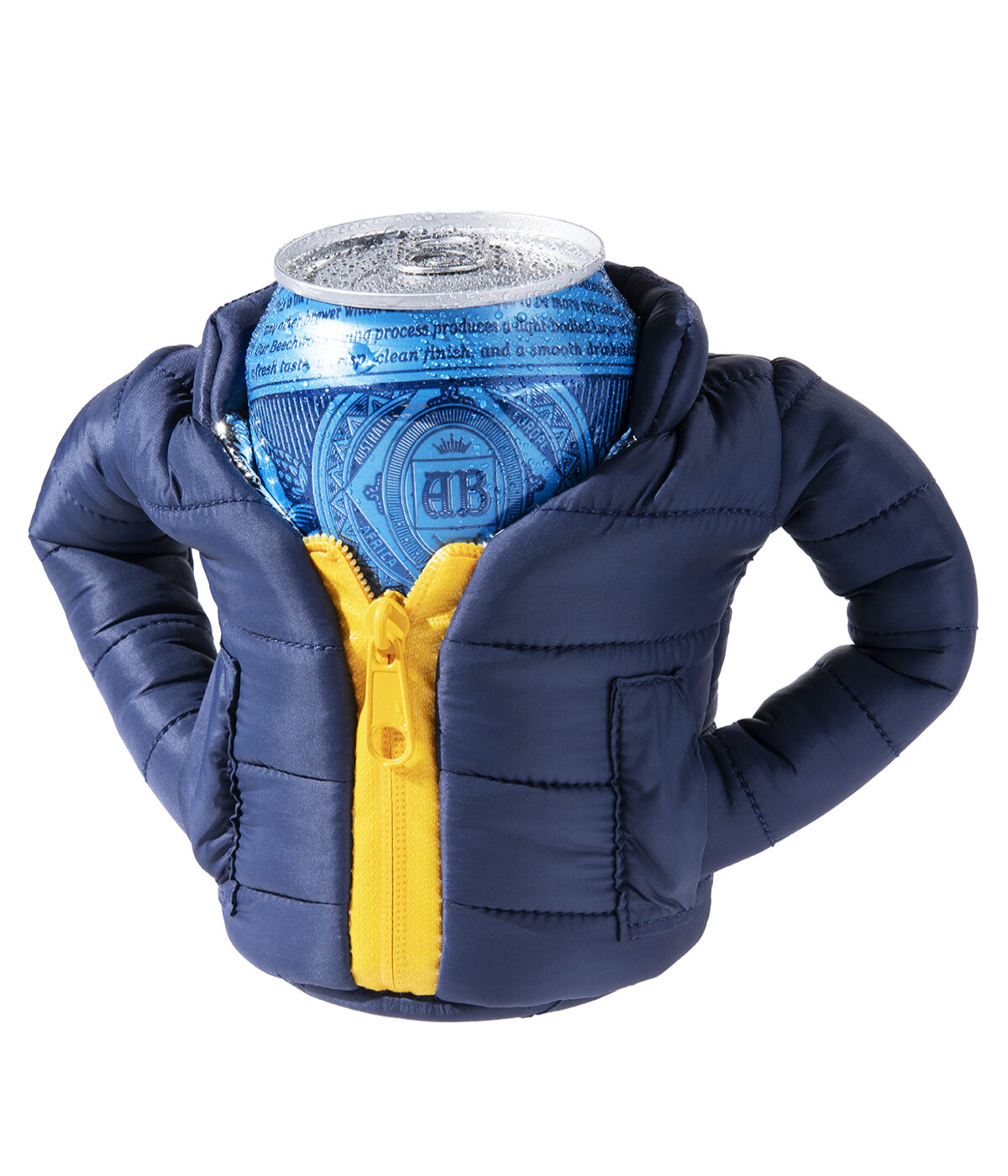 Puffer Coat Koozies An insulative drink holder that looks like a puffy