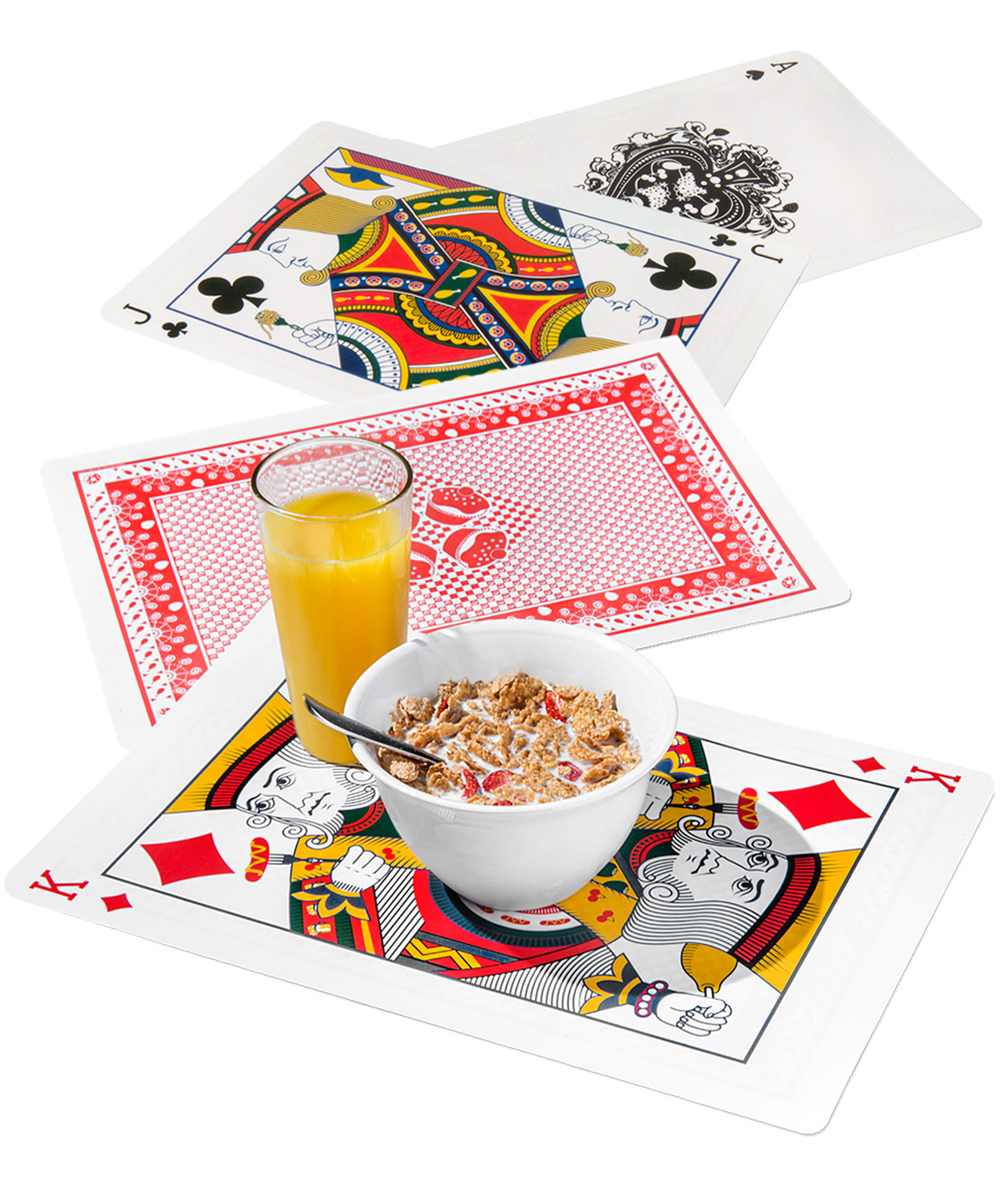 Royal Placemats Placemats styled after playing cards.
