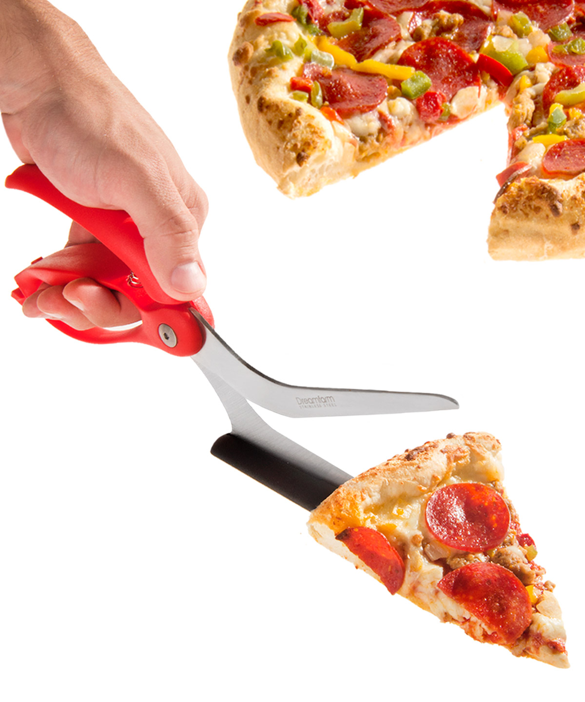 Scizza Pizza Scissors Slice pizza on any surface and serve it up.