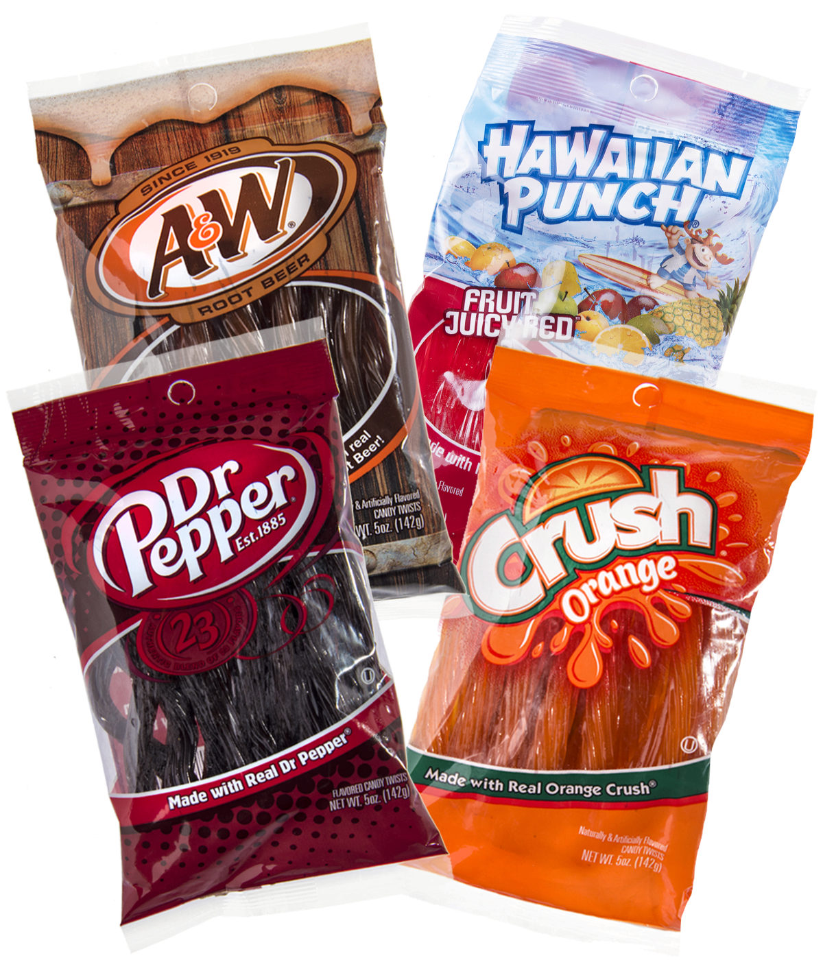 SodaFlavored Licorice Licorice twists flavored like popular pops.