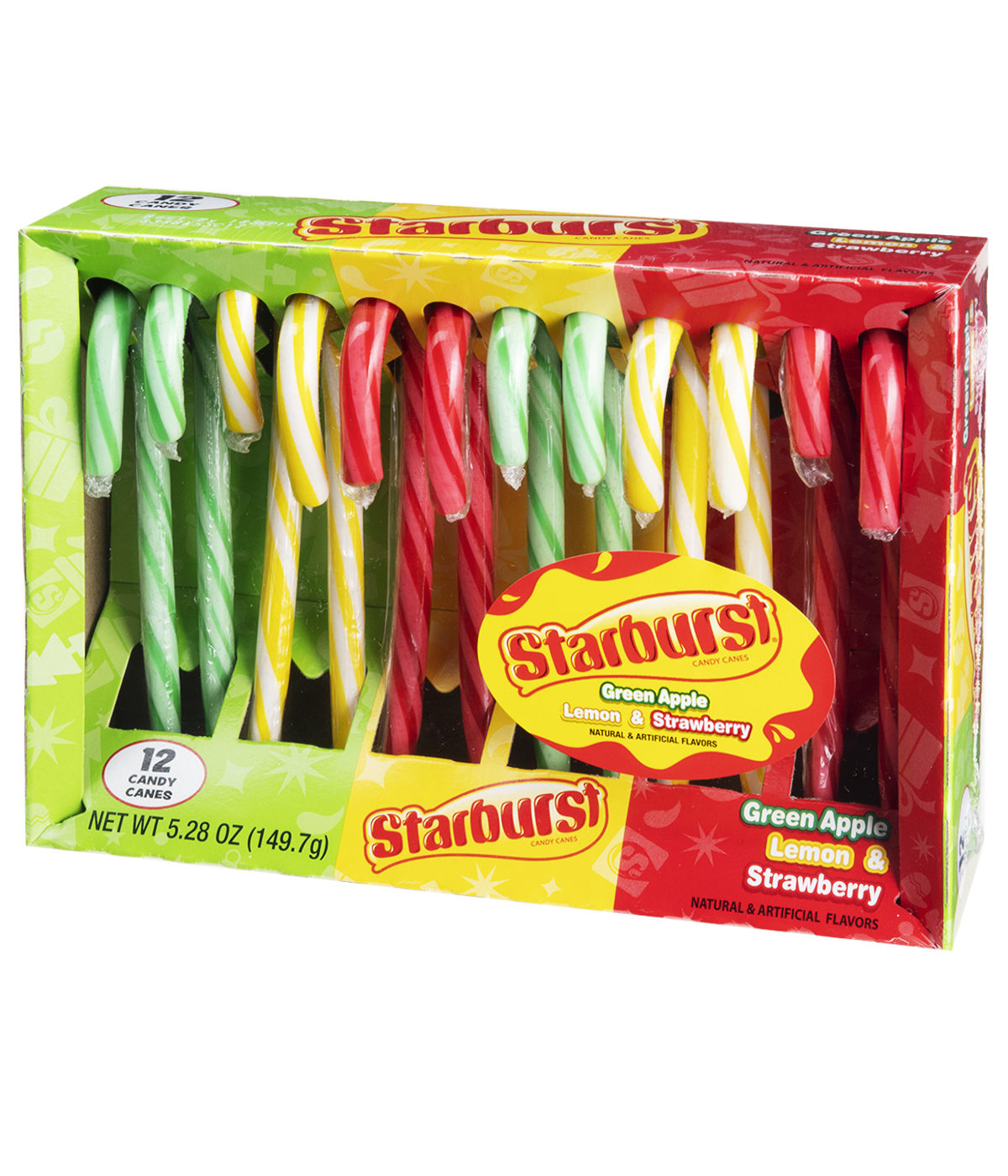 Starburst Candy Canes Candy Canes flavored like the fruity candy.