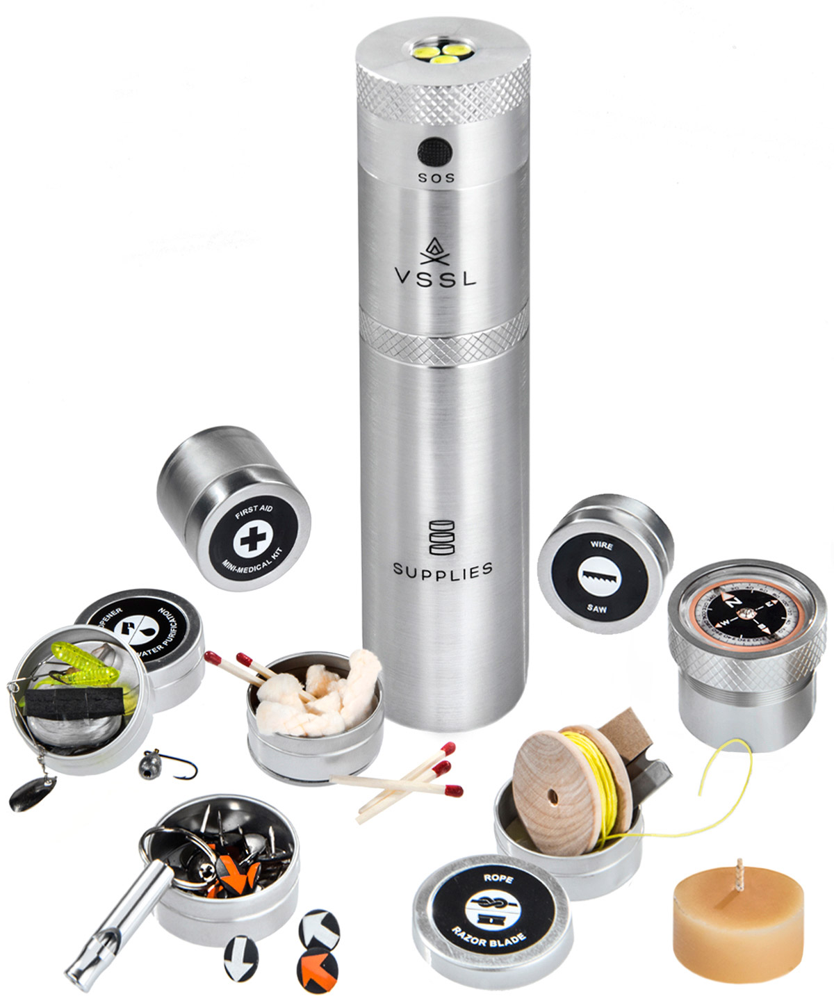 VSSL Survival Kit + Flashlight Utility Flashlight and Survival Kit