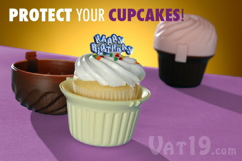 Cupcase Individual Cupcake Holder protects a single cupcake from destruction.