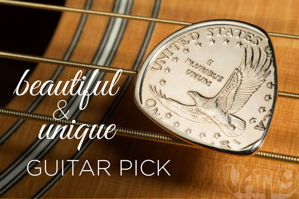 Guitar pick made from a US one dollar coin.