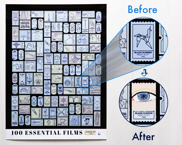 100 Essential Films Scratch Off Chart