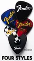 When you’re done partying, store your coasters in the pick-shaped plastic holder.