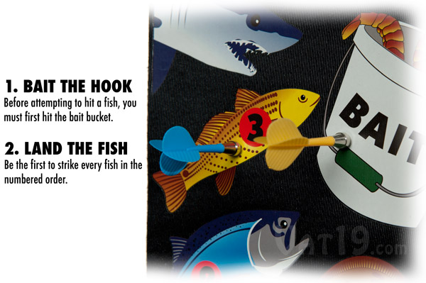 To win FishingDarts, be the first to catch all fish in the numbered order.