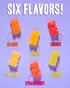 Each package contains an assortment of Cherry, Pineapple, Mango, Strawberry, Orange, and Lemon gummies flavored like Frank's RedHot.