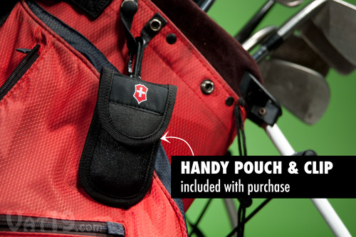 Protect your Swiss Army Golf Tool with the nylon carrying case with bag clip.