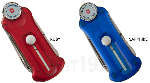 The Swiss Army GolfTool is available in two styles: Ruby and Sapphire.