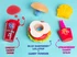 Each set includes three delicious candies: a cherry flavored gel drink, a blue raspberry lollipop dipper with candy powder, and a strawberry flavored candy spray.