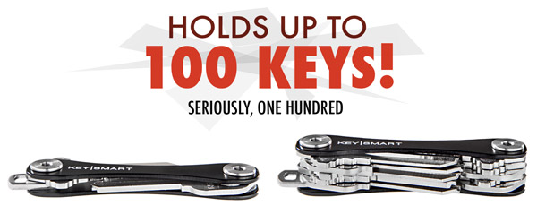 The KeySmart is expandable to up to 100 keys.