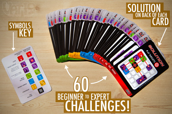 Laser Maze includes 60 challenge cards ranging from beginner to expert level.