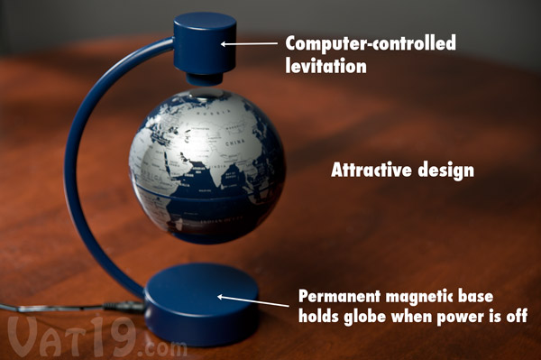 The Stellanova floating desktop globe is an attractive levitating globe.