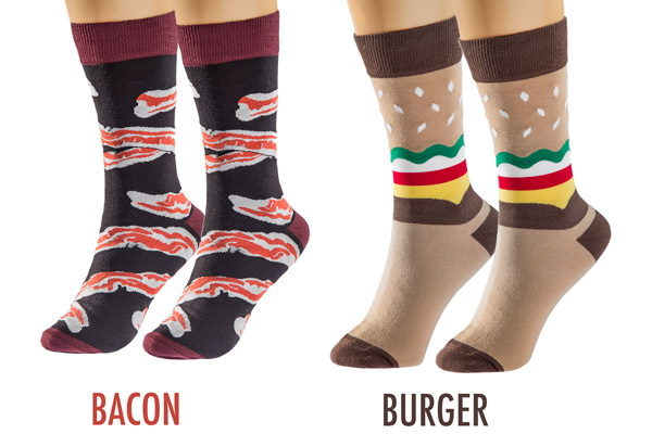 Bacon and burger socks for him or her