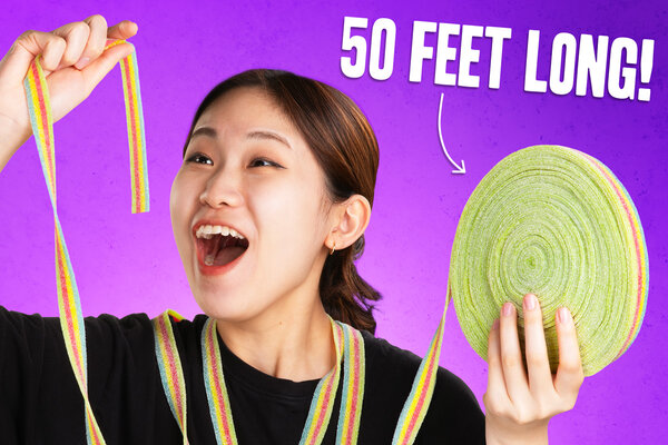 The World's Longest Sour Candy Belt!