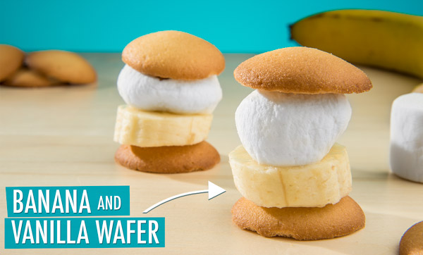 Banana and Vanilla Wafer S'More