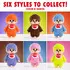 Your Monchhichi will be either brown, purple, orange, blue, green, or rare pink.
