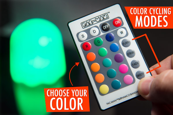 Remote control color cycling modes.