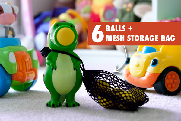 Each Popper includes six foam balls and a mesh storage bag.