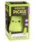 A squeezable lamp styled like a happy pickle.