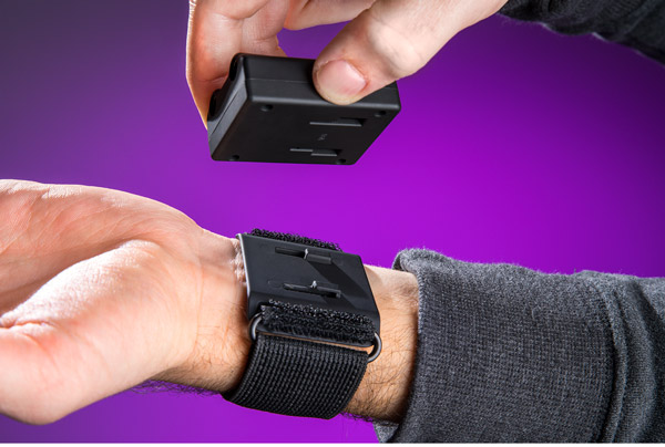 Wristband hides up a sleeve