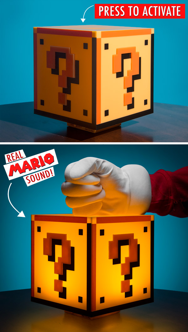 Super Mario™ Question Mark Block Light-Up Alarm Clock