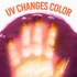 Expose the putty to ultraviolet light (or the sun) to transform it to yellow, orange, and a rich maroon.